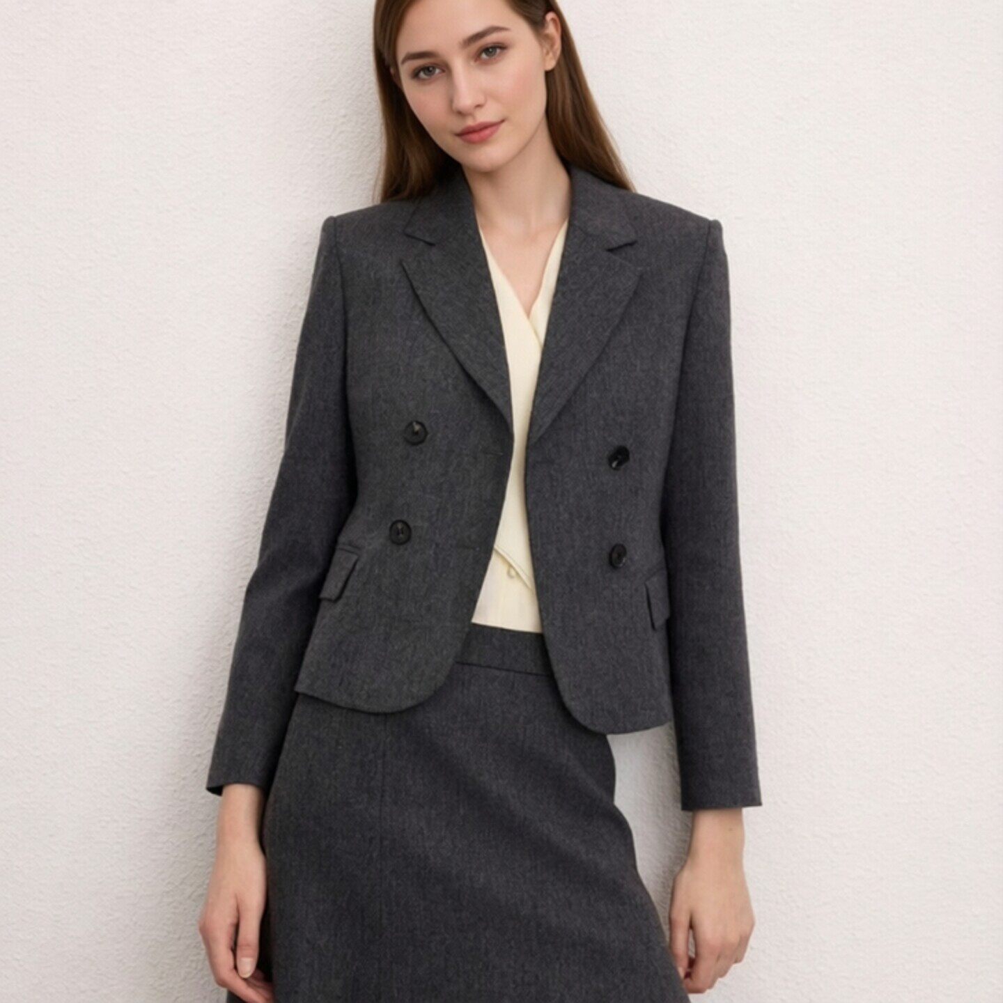 朗家羊毛商务通勤女西装冬季新款
