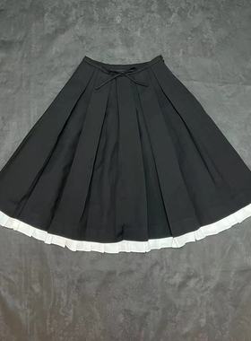 BMQ 高定版 SHUSHUT 2025早秋新款百褶裙边装饰长款女半身裙