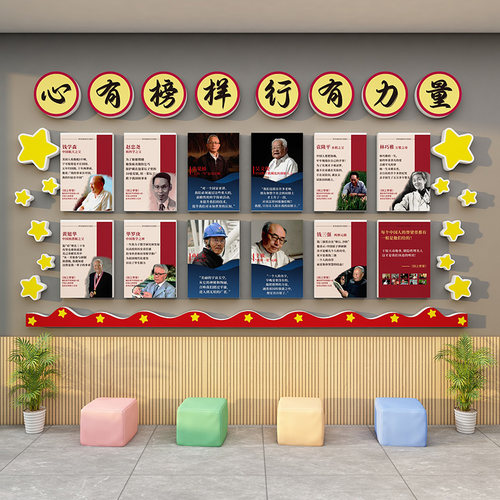 榜样的力量班级教室主题文化墙贴