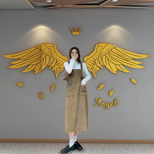 网红打卡地天使翅膀3d美甲区布置