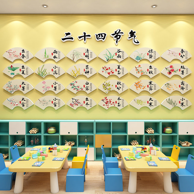 二十四节气班级教室文化墙贴