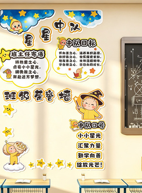 小学开学少先队教室墙贴黑板报3D