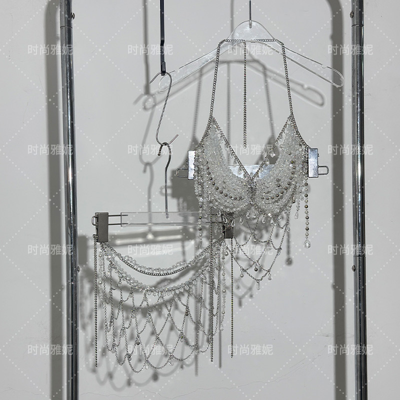 时尚雅妮新款重工身体链女性感百搭胸饰潮流串珠镂空内衣半身裙,女装/女士精品,背心吊带,淘宝优惠券,粉丝福利购,淘宝优惠卷