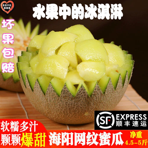 冰淇淋网纹瓜绿肉新鲜海阳哈密瓜