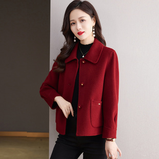 短款双面羊绒大衣女2025年新款小个子洋气高贵妈妈秋冬羊毛呢外套