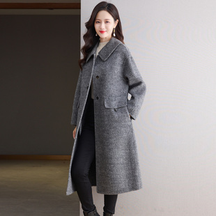 长款高端双面呢羊绒大衣女2025年新款秋冬高个子100纯羊毛呢外套