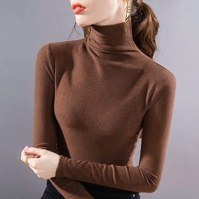 丹语高领德绒打底衫女冬季一体绒