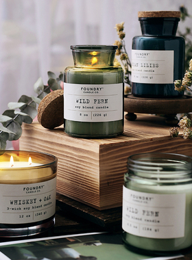 【清库】FOUNDRY美国进口持香薰蜡烛卧室内久玻璃杯清新风睡眠氛