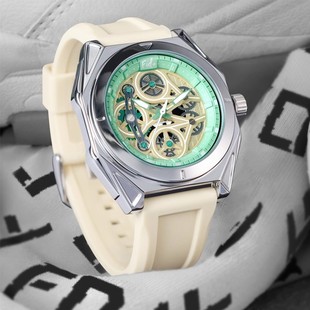 fidodido七喜小子机械风手表男女时尚 潮流手表镂空夜光情侣表腕表