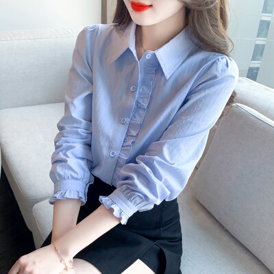 百搭纯棉衬衫女洋气全棉