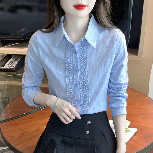 纯棉衬衫女洋气刺绣秋装洋气