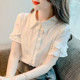 短袖 全棉白色衬衫 女装 新款 减龄纯棉职业上衣 女设计感小众2025夏季