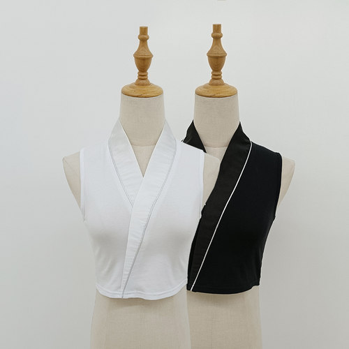 仿真丝假领子女纯棉汉服交叉Y领