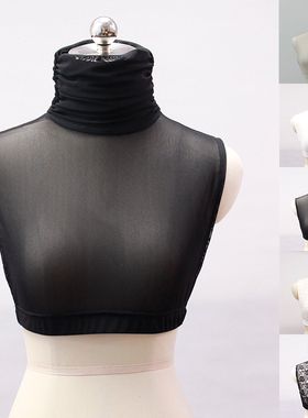 Y628春秋季蕾丝堆领网纱加宽高领假领子女打底假领围脖套头假衣领