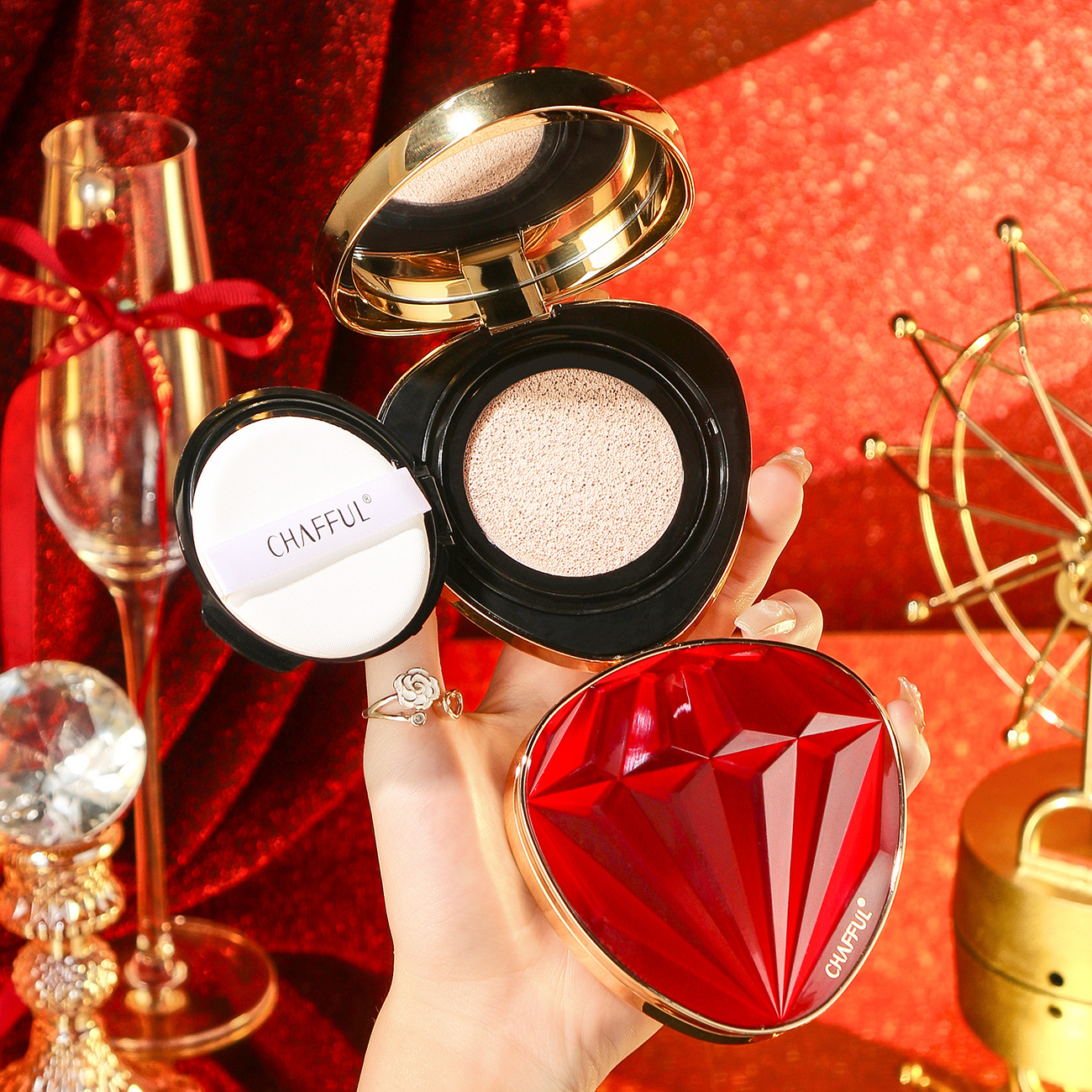 原生遮瑕水光精华气垫霜隐形毛孔