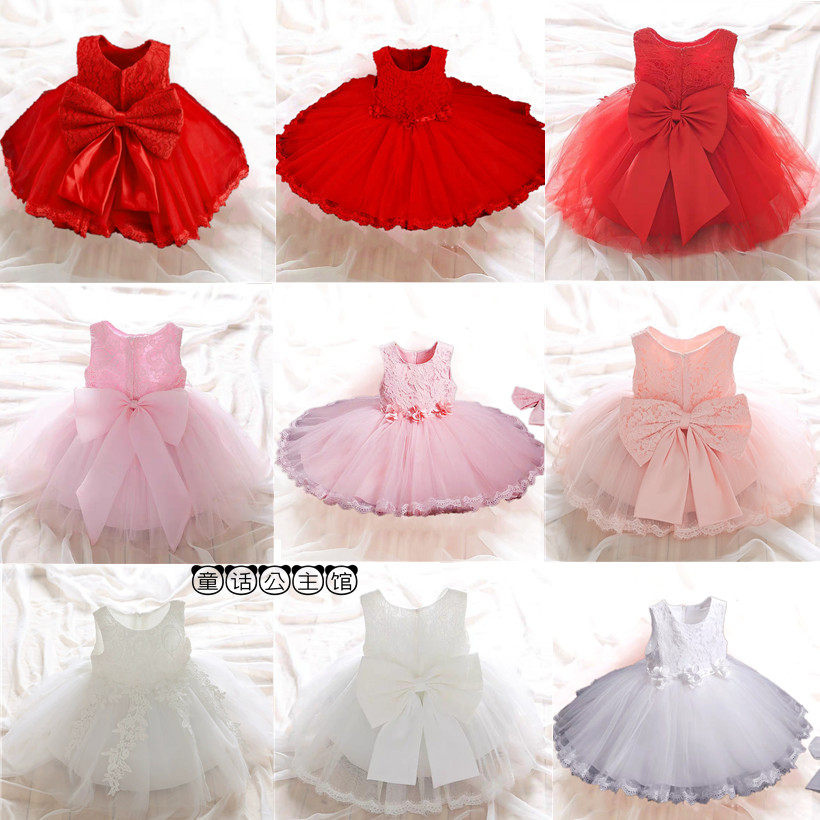 女童周岁公主裙夏装裙宝宝礼服裙小女孩连衣裙花童裙演出主持春季