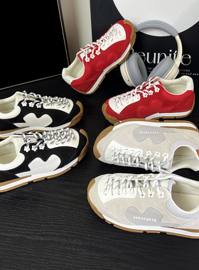 真皮阿甘德训鞋女厚底2025秋季新款复古流浪鞋软底慢跑休闲运动鞋