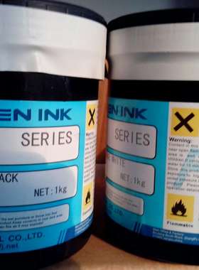 日本富士化研自干金属油墨MET-SG07白90黑08红02黄46蓝色丝网印刷