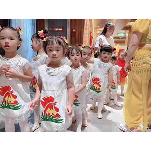 第八届小荷风采粒粒皆辛苦盘中餐舞蹈服女孩小公鸡演出服道具盘子