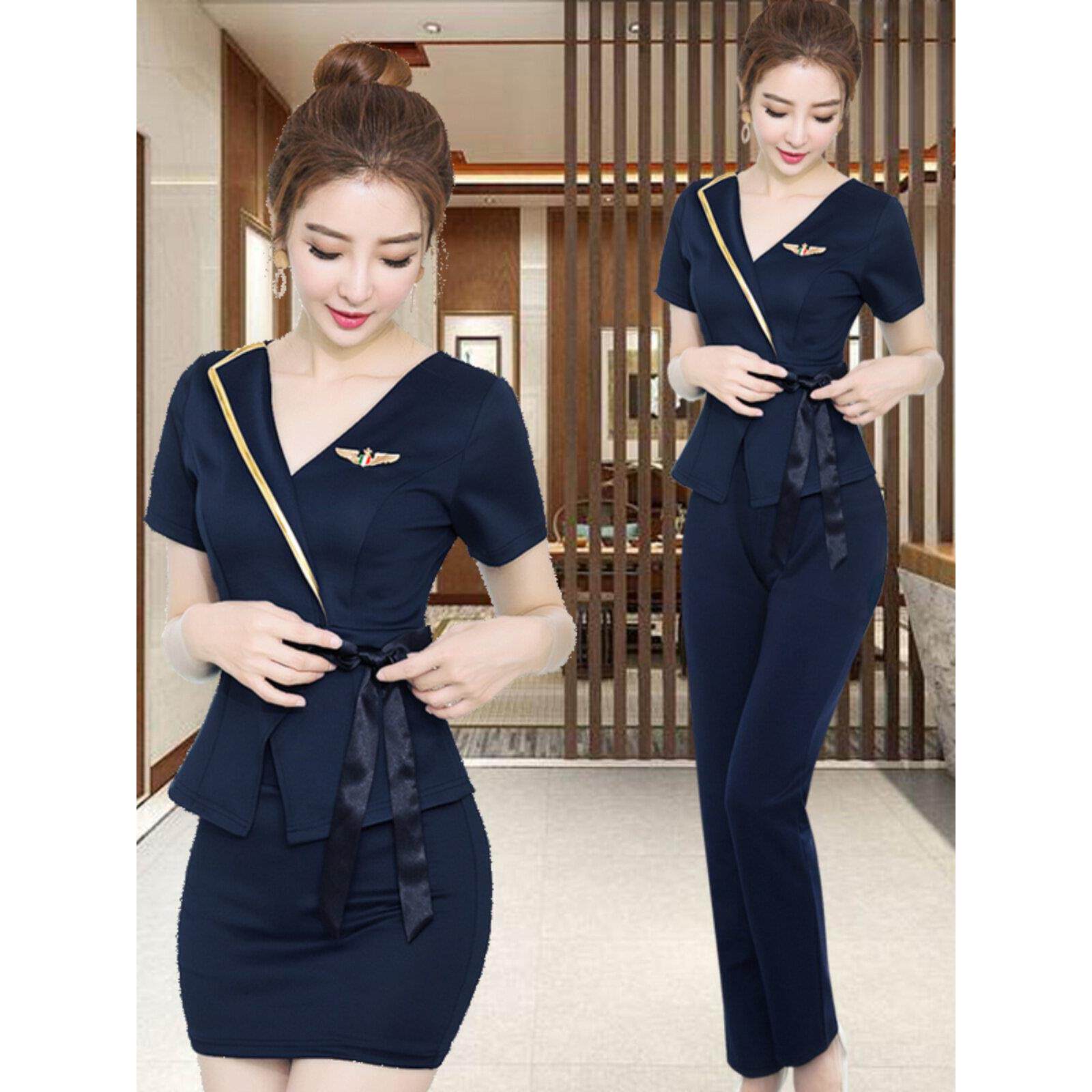 足疗技师服女工装足浴套装性感气质洗脚洗浴中心工作服会所小姐装