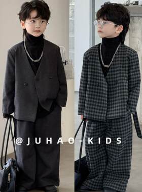 男童礼服套装 2025秋冬韩版儿童休闲西装套装帅气表演走秀演出服