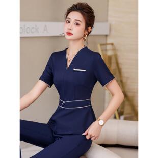 高档美容院美容师工作服夏装保健中心美容师Spa足浴按摩技师服装