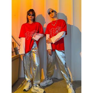 长裤Hip-Hop新潮品牌爵士舞Kpop套装男装Hip-Hop舞蹈美式运动练习