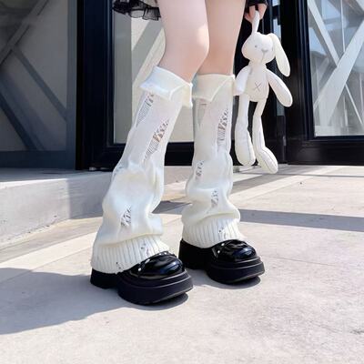 日系针织腿套jk堆堆袜软妹y2k亚文化袜套千禧夏季款原宿显瘦袜套
