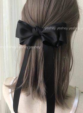小众设计黑色蝴蝶结蝴蝶结发夹