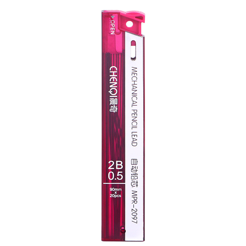 CHENQI 문구용품 2B 흑연 리드 슈퍼 블랙 및 깨지기 쉽지 않음 초등학생을 위한 자동 연필 수지 리필 MPR-2097