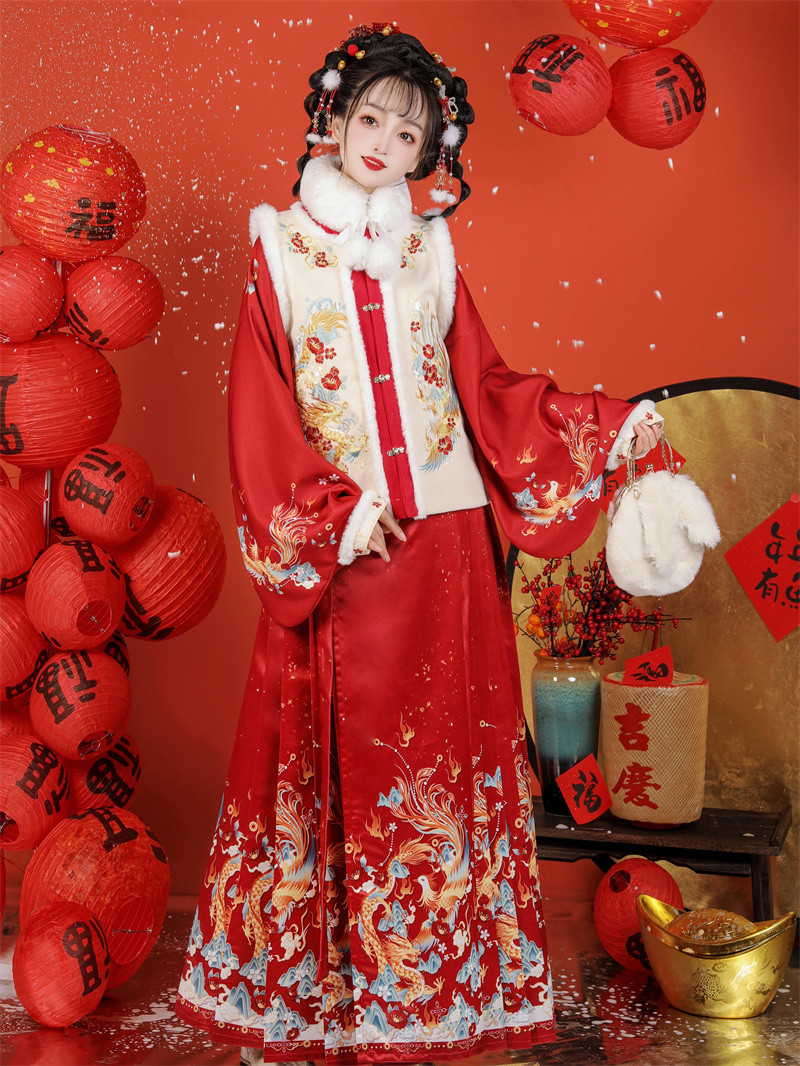 汉服女2023新款秋冬款套装拜年服