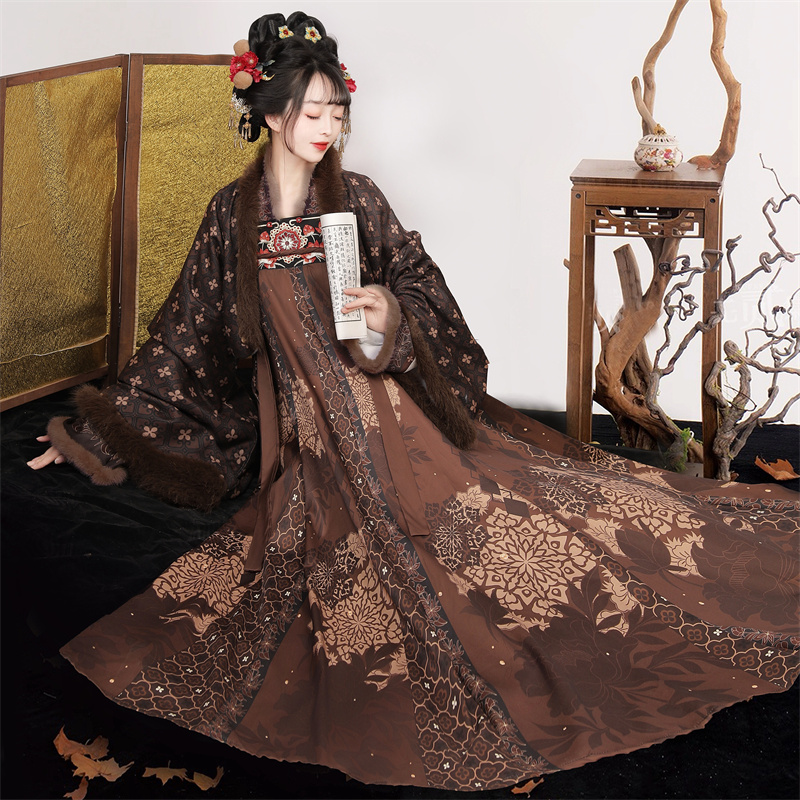 唐法门寺披袄齐胸裙冬季加厚套装