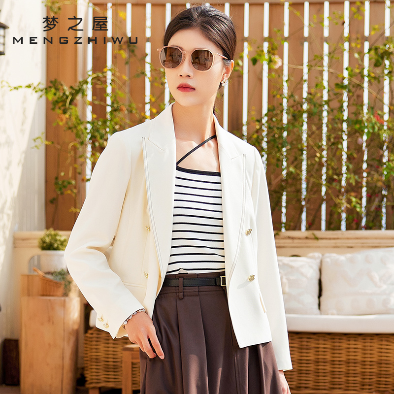 梦之屋专柜正品2025新款百搭休闲短款西装外套女小个子西服W28602