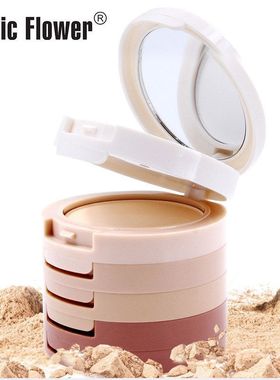 MusicFlower跨境ins5合1遮瑕修容粉持妆定妆粉饼厂家批发