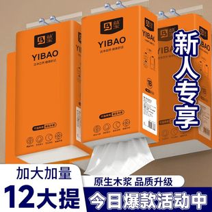 家庭装12大提厕所悬挂式纸巾餐巾纸家用实惠装挂式抽纸整箱批发X