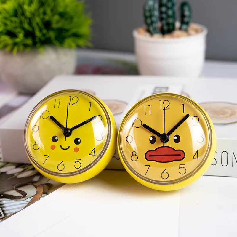 卡通厨房时钟防水小时创意吸墙浴室钟冰箱玻璃卫生间钟贴贴钟表