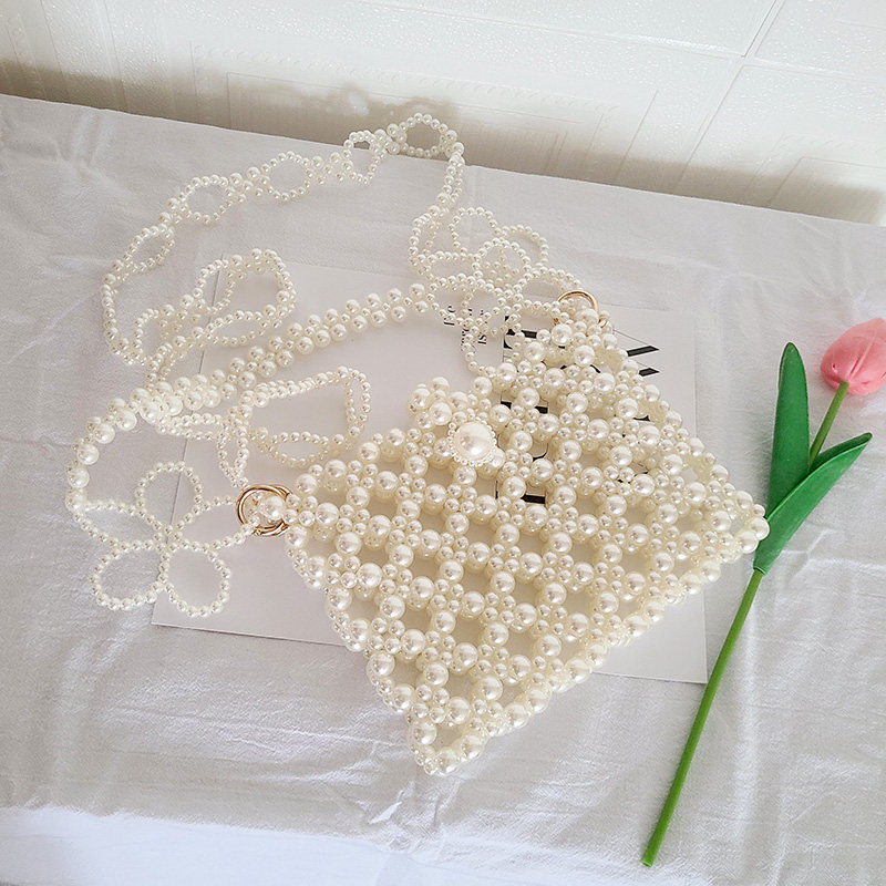 原创手工diy珍珠材料包串珠编织包休闲斜挎包镂空仙女花链包潮,箱包皮具/热销女包/男包,小方包,淘宝优惠券,粉丝福利购,淘宝优惠卷