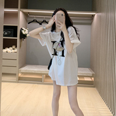 t恤女夏季 宽松炸街大版 2026新款 中长款 上衣 超火爆款 欧货白色短袖