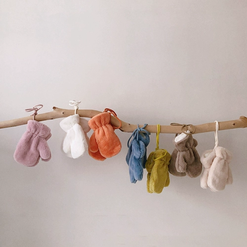 Детские перчатки для девочек, бархатный зимний комплект для выхода на улицу, увеличенная толщина