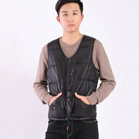 Mùa thu đông mới nhẹ xuống áo vest cotton nam Phiên bản Hàn Quốc thời trang đa năng tự tu mặc áo vest cotton mới - Dệt kim Vest vest đen nam