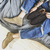 真皮英伦风马丁靴男靴子短靴潮高帮鞋 复古百搭中帮透气沙漠靴冬季