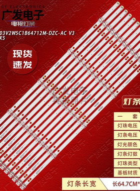 适用65寸背光灯LED-100灯条DJ006-HX001-65DQ22-5X12背光灯灯管