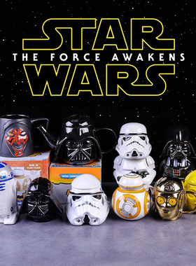 个性创意潮流马克杯大容量带盖带勺杯子星球大战白兵陶瓷杯水杯