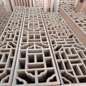 东阳木雕榫卯结构中式 仿古门窗实木花格镂空屏风隔断背景墙直销