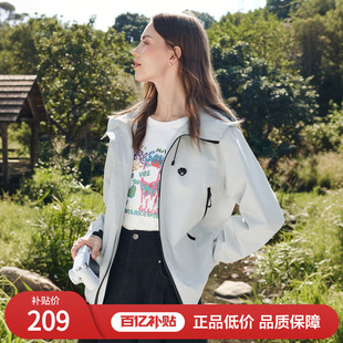 betu百图户外运动风高级感短外套女2026年春季新款工装风衣夹克