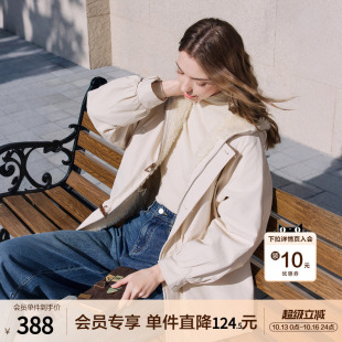 betu百图加厚保暖仿羊羔绒棉衣女2025年冬季新款中长款棉服派克