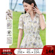 betu百图女装 连衣裙子 碎花气质V领高腰系带短袖 2025年夏季 新款