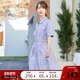 连衣裙女法式 条纹工装 高腰小众a字裙2026年春装 Betu百图短袖 新款