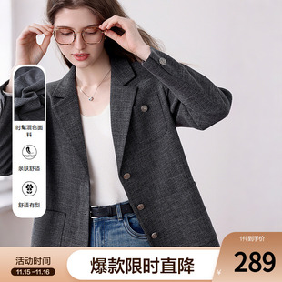 百搭短款 新款 西服 女2025年秋季 betu百图高级感通勤风灰色小西装