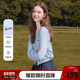 betu百图浅蓝色撞色针织衫 学院风圆领毛衫 女套头2026年春季 新款